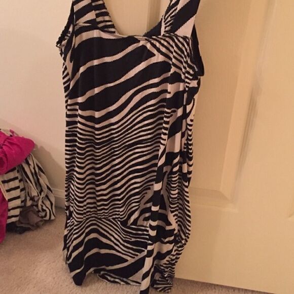 Zebra print tank club dress black sequin V-neck S - Picture 3 of 4